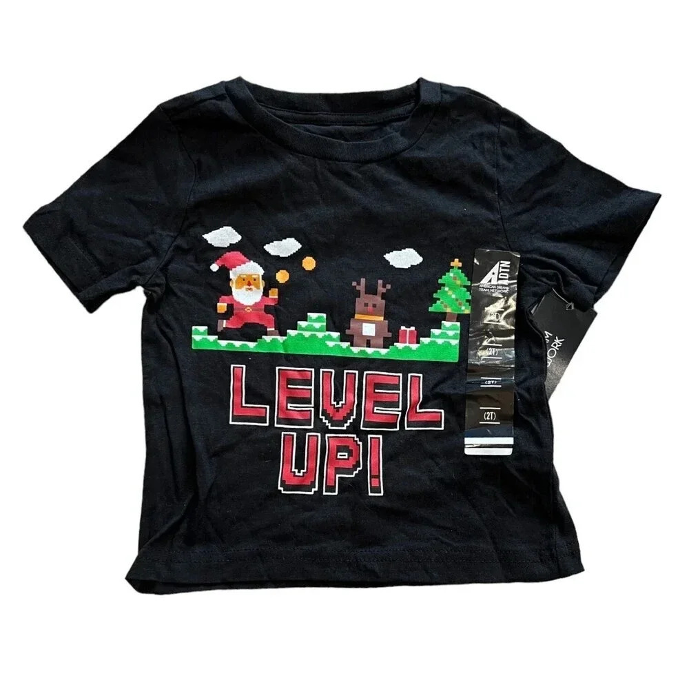 ADTN Black Holiday Santa Gaming Tee 14-16